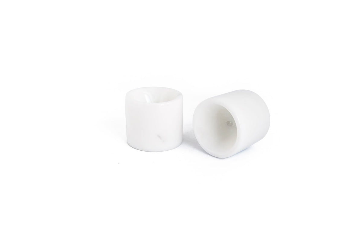 Set of 2 Egg Cups in White Carrara Marble