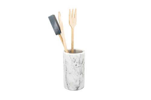 Marble Utensil Holder White