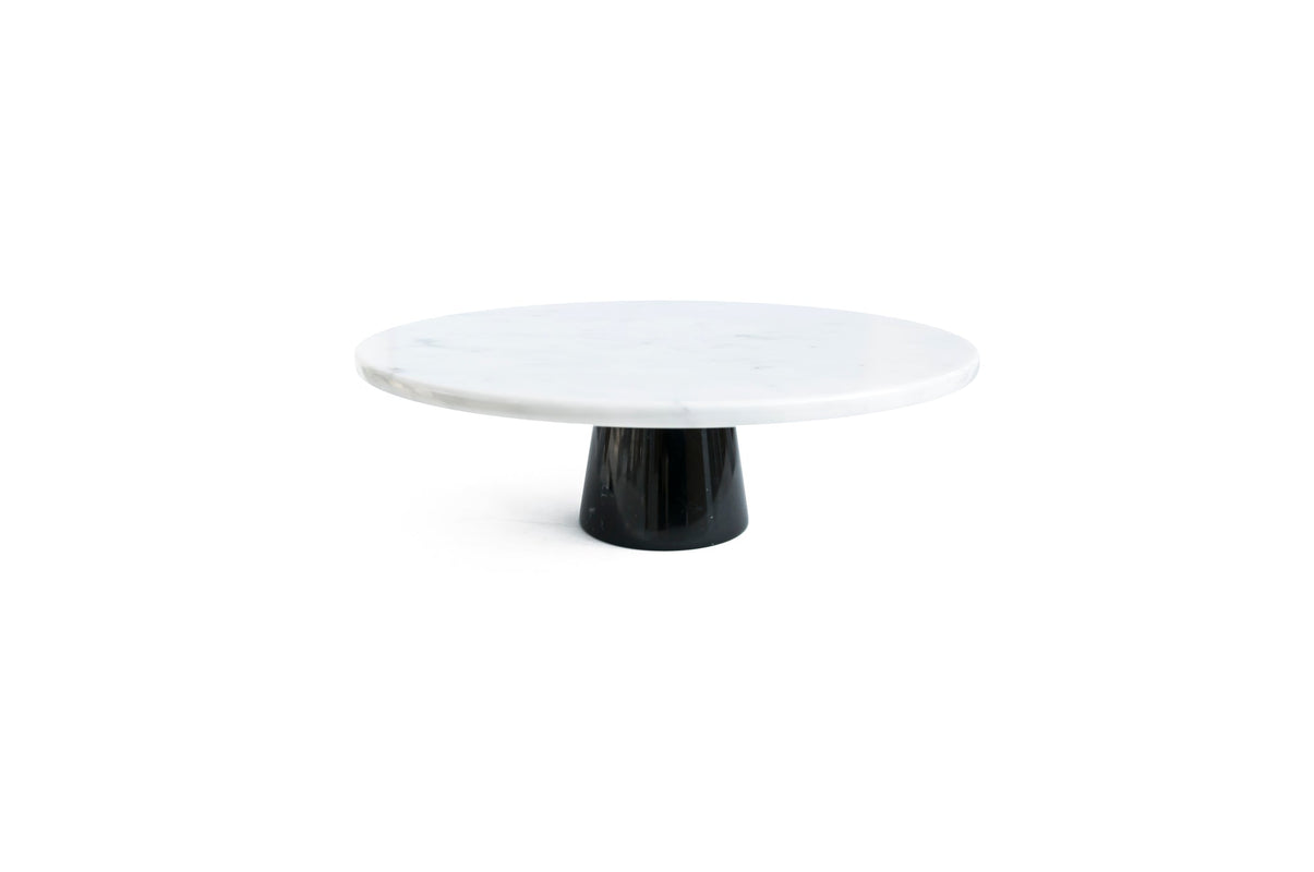 Marble Stand Cake with Base in Black Marquina and Plate in White Carrara