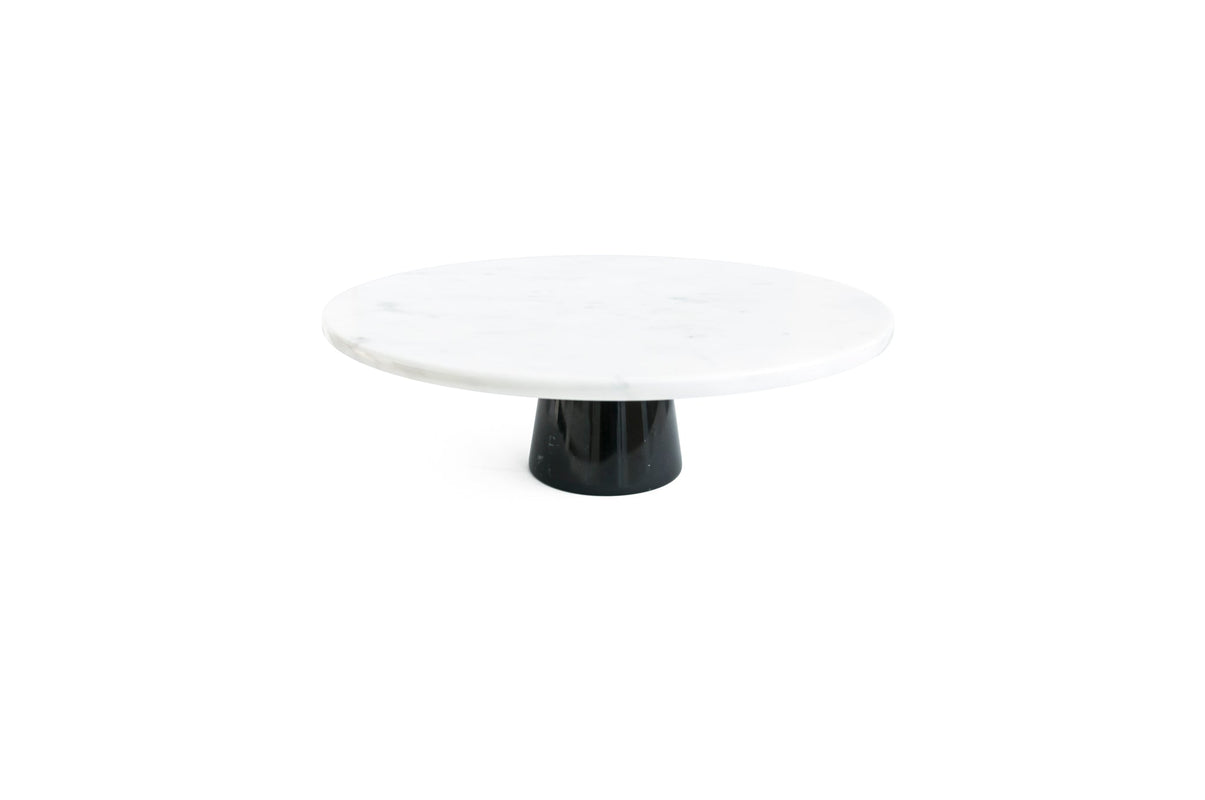 Marble Stand Cake with Base in Black Marquina and Plate in White Carrara