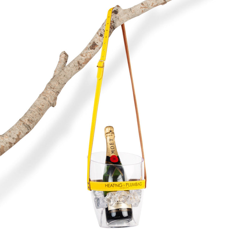 "Keep Your Cool" Champagne Bucket - Yellow Leather Strap