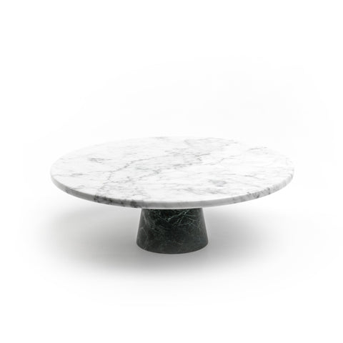 Marble Stand Cake with Base in Black Marquina and Plate in White Carrara