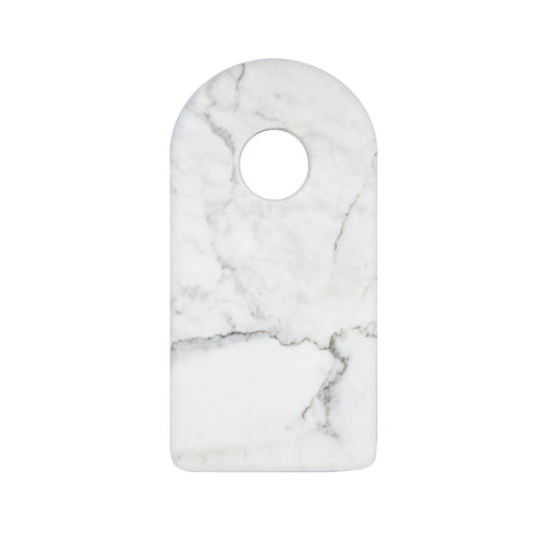 Chopping Board with Hole in White Carrara Marble