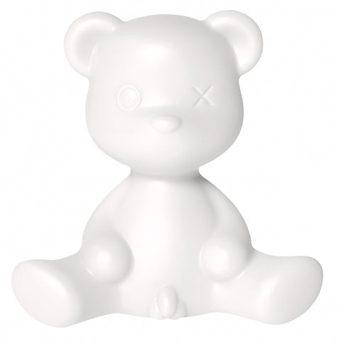 مصباح الدب للأولاد تيدي بوي بضوء ليد قابل للشحن - أبيض