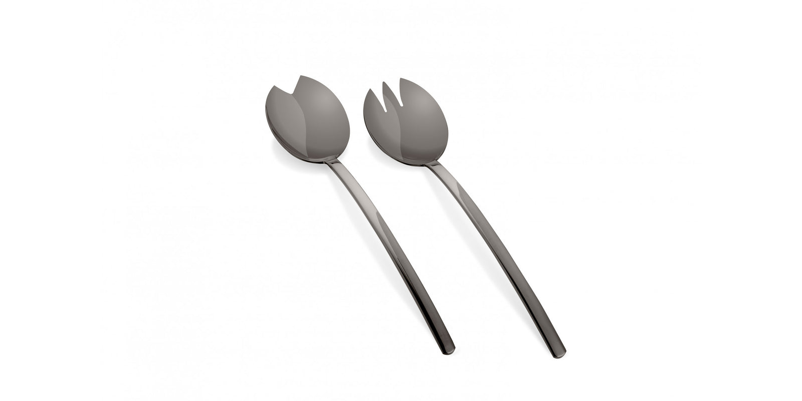 Due Fork and Spoon Salad Server - Oro Nero Mepra