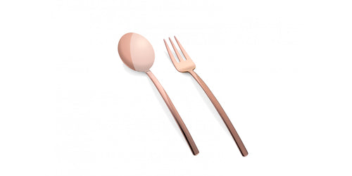 Due Fork and Spoon Server Set - Bronzo