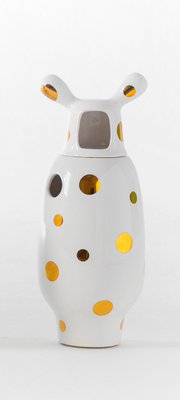 Showtime 10 Vase N°2 - White with Golden Dots