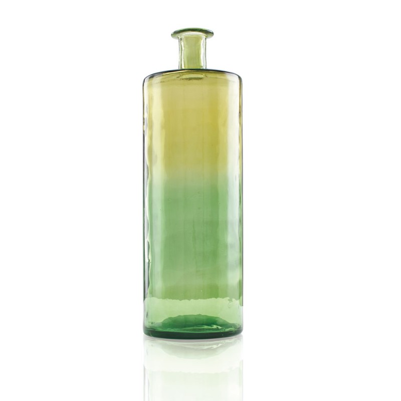 Glass Vase -Yellow & Green
