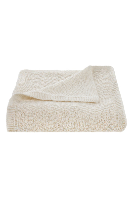 Wave Knitted Throw - Cream